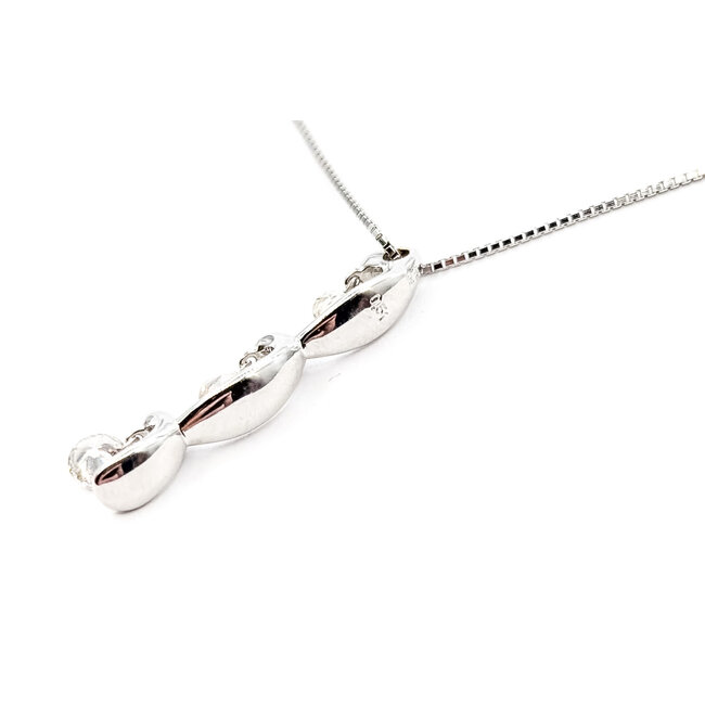 Pendant Drop 3-Station 0.51ct Round Diamonds 18kw .9x.1" 17" 3.90g 126030065