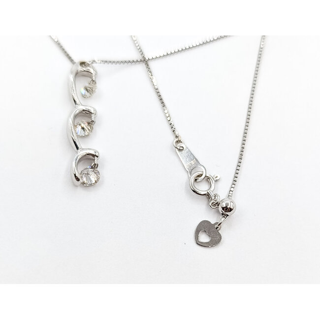 Pendant Drop 3-Station 0.51ct Round Diamonds 18kw .9x.1" 17" 3.90g 126030065
