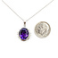 Pendant Drop .07ctw Round Diamonds 4.15ct Purple Amethyst 900pt .9x.55" 15-17" 6.43g 126030058