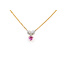 Pendant Double Heart .17ctw Round Diamonds .31ct Pink Sapphire 18kr 10x7mm 15.5" 2.71g 126030074