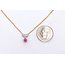 Pendant Double Heart .17ctw Round Diamonds .31ct Pink Sapphire 18kr 10x7mm 15.5" 2.71g 126030074
