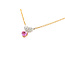 Pendant Double Heart .17ctw Round Diamonds .31ct Pink Sapphire 18kr 10x7mm 15.5" 2.71g 126030074