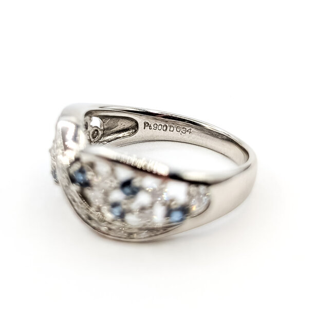 Ring Infinity .30ctw Round Diamonds .25ctw Color Changing Alexandrite 900pt 9mm Sz6.5 6.81g 126030049