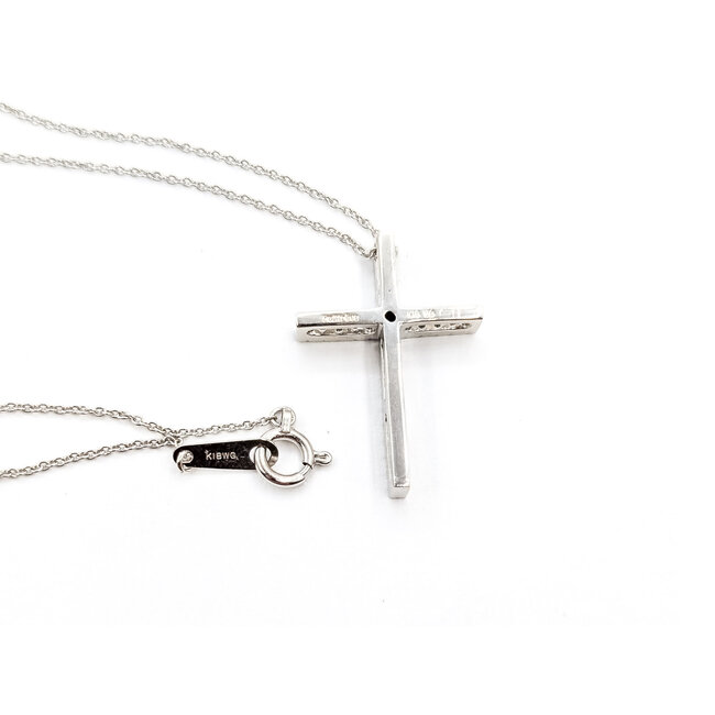 Pendant Cross .18ctw Round Diamonds 18kw .9x.5" 14-16" 2.83g 126030073