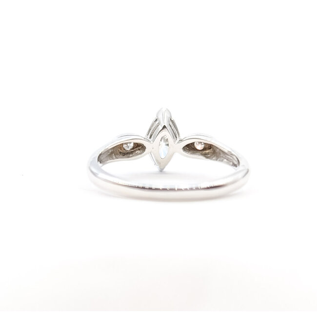 Ring Wedding Set .50ctw Marquise & Round Diamonds 14kw 5mm Sz6.5 4.2g 126030033