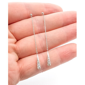 Earrings Dangle .25ctw Round Diamonds 18kw 2" 1.79g 126030001