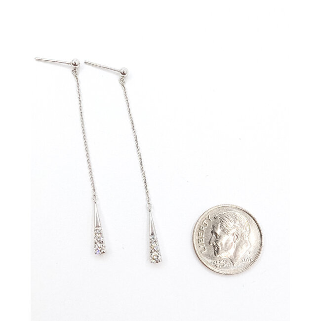 Earrings Dangle .25ctw Round Diamonds 18kw 2" 1.79g 126030001