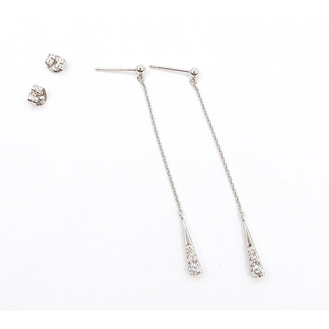 Earrings Dangle .25ctw Round Diamonds 18kw 2" 1.79g 126030001