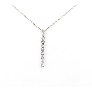 Pendant Drop Line .20ctw Round Diamonds 18kw 1" 15-17" 2.84g 126030075