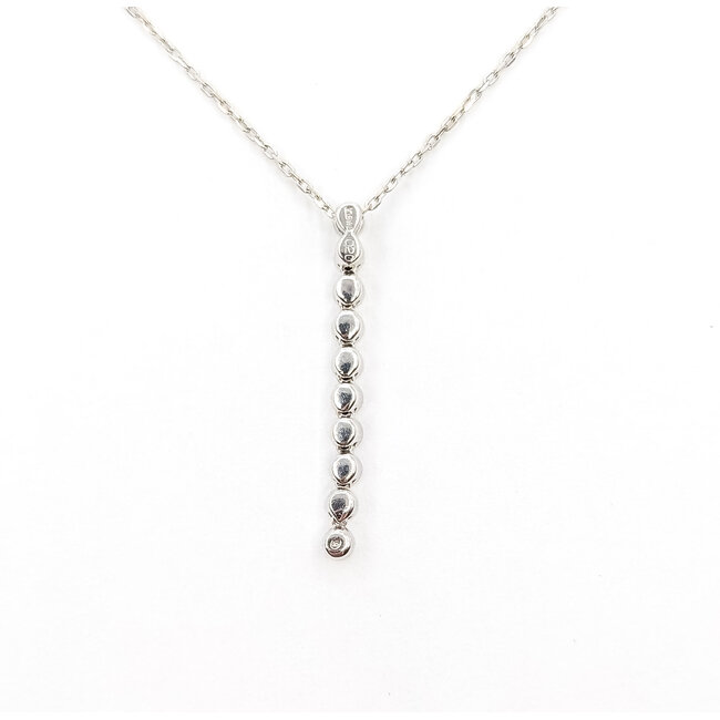Pendant Drop Line .20ctw Round Diamonds 18kw 1" 15-17" 2.84g 126030075
