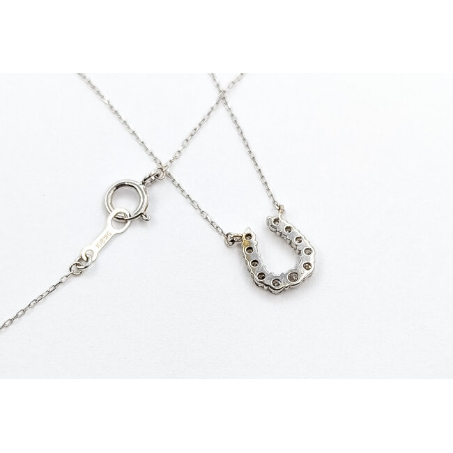 Necklace Horseshoe 0.20ct Round Diamonds 18kw 8x8mm 16" .83g 126030067