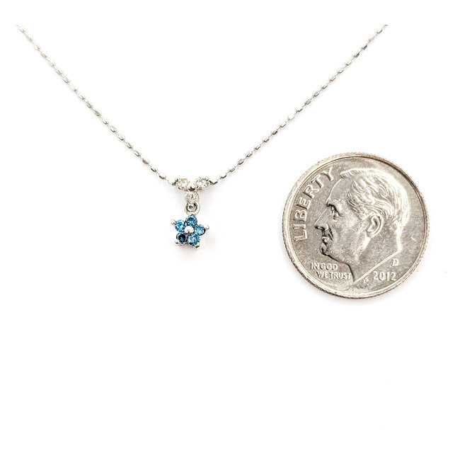 Pendant Flower 0.10ct Round Diamonds 18kw 8x5mm 14-15.5" 1.64g 126030068
