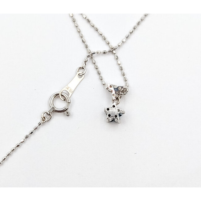 Pendant Flower 0.10ct Round Diamonds 18kw 8x5mm 14-15.5" 1.64g 126030068