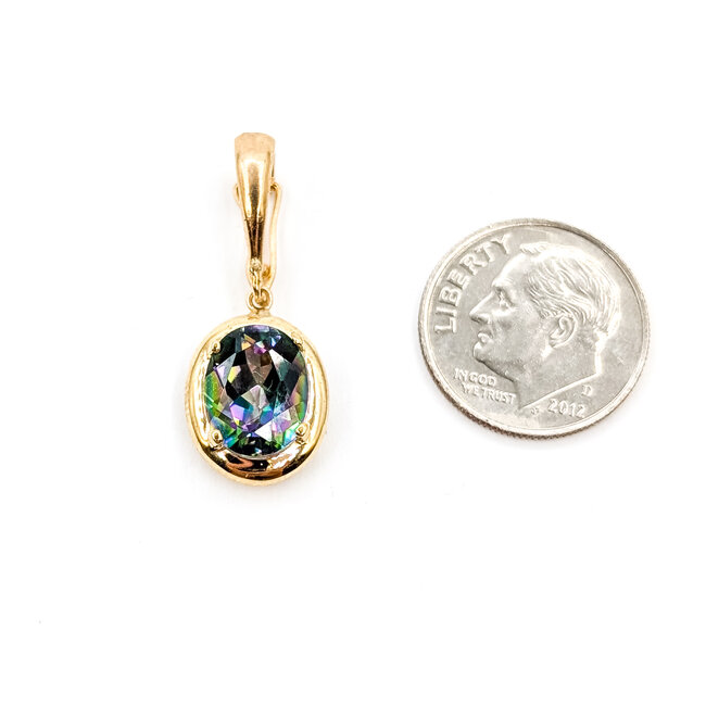 Pendant Drop Enhancer 3.6ct Mystic Topaz 14ky 1x.4" 2.35g 126030009