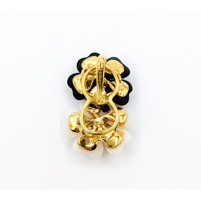 Pendant Ceramic Flower .41ct Round Diamonds 18ky 1.05x.6" 5.21g 126030059