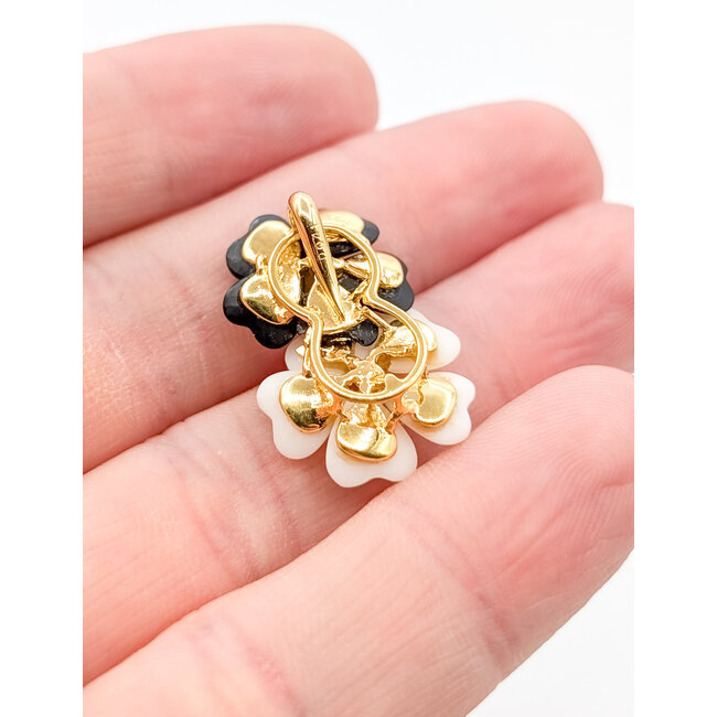 Pendant Ceramic Flower .41ct Round Diamonds 18ky 1.05x.6" 5.21g 126030059