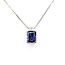 Necklace Drop .07ctw Baguette Diamonds 2.03ct Purple Iolite 850pt 1mm 15.5" 6.3g 126030048