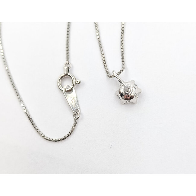 Pendant Solitaire W/chain 0.503ct Round Diamond 850pt 9x5mm 15.5" 2.13g 126030062