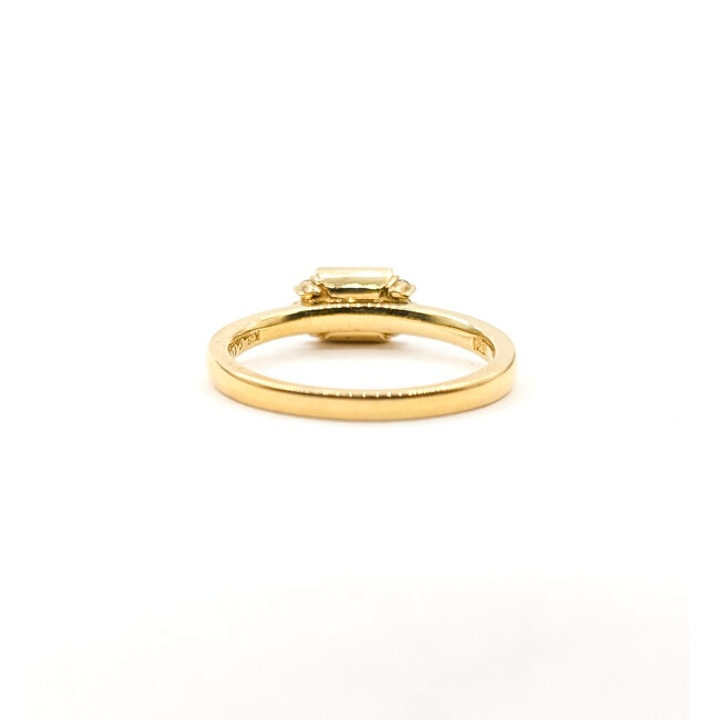 Ring 7-Stone .04ctw Round Diamonds .33ct Yellow Citrine 18ky 2mm Sz5 2.88g 126030005