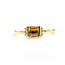 Ring 7-Stone .04ctw Round Diamonds .33ct Yellow Citrine 18ky 2mm Sz5 2.88g 126030005
