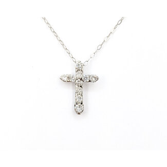 Pendant Cross 0.50ct Round Diamonds 900pt .55x.45" 18" 2.14g 126030064