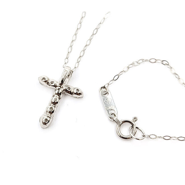 Pendant Cross 0.50ct Round Diamonds 900pt .55x.45" 18" 2.14g 126030064