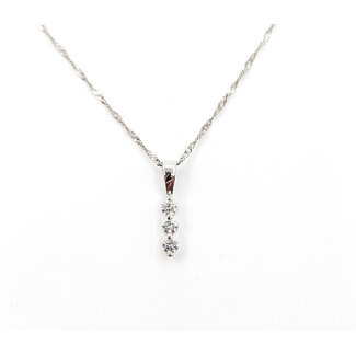 Pendant Bar W/Chain .25ctw Round Diamonds 14kw .75x.1 18" 1.76g 126030044