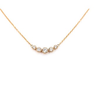 Necklace Contour Bar 0.15ct Round Diamonds 18kr 14.5-16" 1.82g 126030063