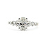 Ring Graduated 1.01ct Oval Lab Grown Diamond IGI Report: 756503774 VVS2 E .90ctw Round Diamonds 14kw 2mm Sz7 2.1g 125060061