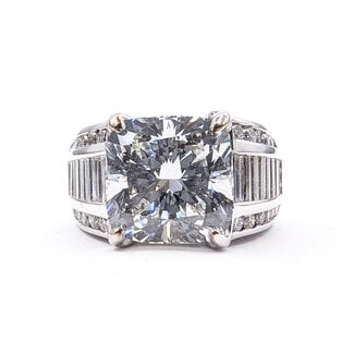 Ring 7.04ct Cushion Lab Grown Diamond IGI Report: 736504385 VS1 E 2.5ctw Diamonds 18kw 10mm Sz7.5 14.15g 126038038