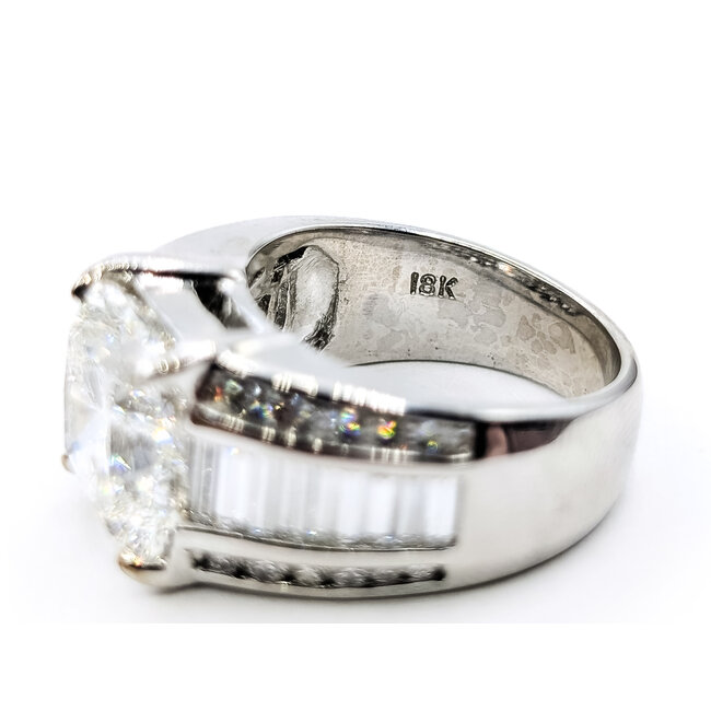 Ring 7.04ct Cushion Lab Grown Diamond IGI Report: 736504385 VS1 E 2.5ctw Diamonds 18kw 10mm Sz7.5 14.15g 126038038