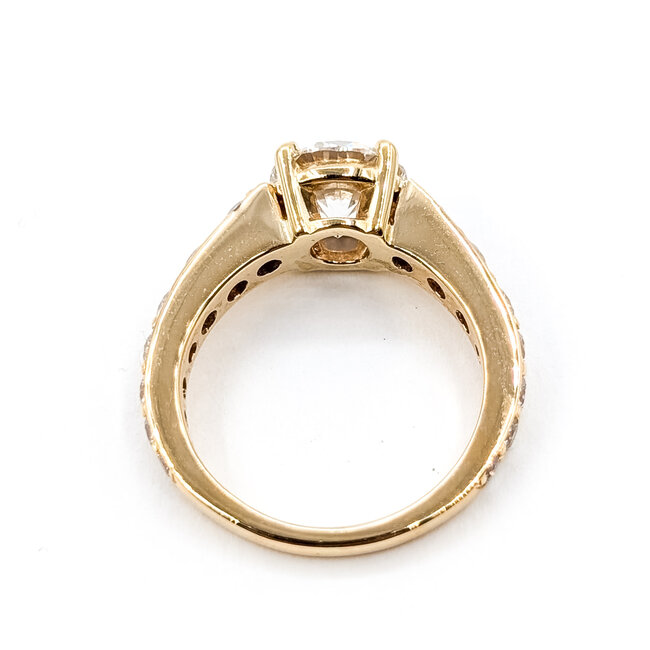 Ring Engagement Graduated 2.03ct Round Lab Grown Diamond IGI Report: 768605715 VS2 F 1.5ctw Diamonds 14ky 3.5mm Sz6 4.26g 126038006