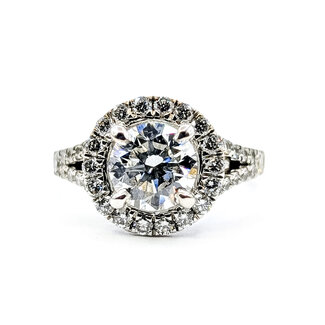 Ring 1.51ct Round Lab Grown Diamond IGI Report: 773603896 VVS2 F 1ctw Lab Grown Diamonds 18ky 2.2mm Sz5.25 4.98g 125090106