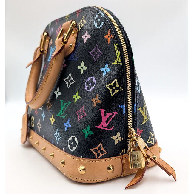Handbag Louis Vuitton Alma Murakami Monogram Black 126045001