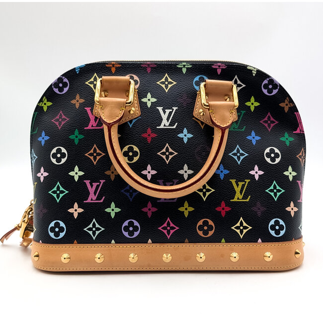 Handbag Louis Vuitton Alma Murakami Monogram Black 126045001