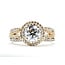 Ring Double Halo Split Shank 1.1ct Round Lab Grown Diamond IGI Report: 708581835 VVS2 D 1ctw Near Colorless Diamonds 14ktt 10mm Sz7 4.9g 125120025