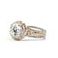 Ring Double Halo Split Shank 1.1ct Round Lab Grown Diamond IGI Report: 708581835 VVS2 D 1ctw Near Colorless Diamonds 14ktt 10mm Sz7 4.9g 125120025