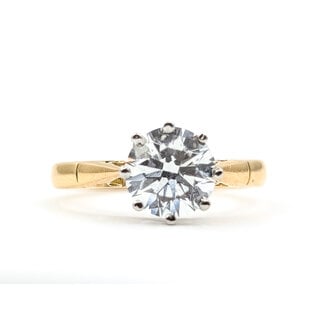 Ring Engagement Solitaire 1.52ct Round Lab Grown Diamond IGI Report: LG770635653 E VVS2 18ky 2.75mm Sz6.5 3.7g 126038002