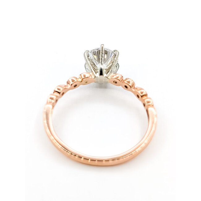 Ring Engagement Milgrain 1.1ct Round Lab Grown Diamond IGI Report: 696551884 VVS2 D .14ctw Diamonds 14kr 2.2mm Sz6.5 1.91g 126038031