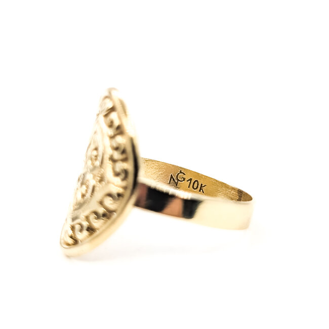 Ring Scroll Work 10ky 18mm Sz7.5 2.34g 126022020