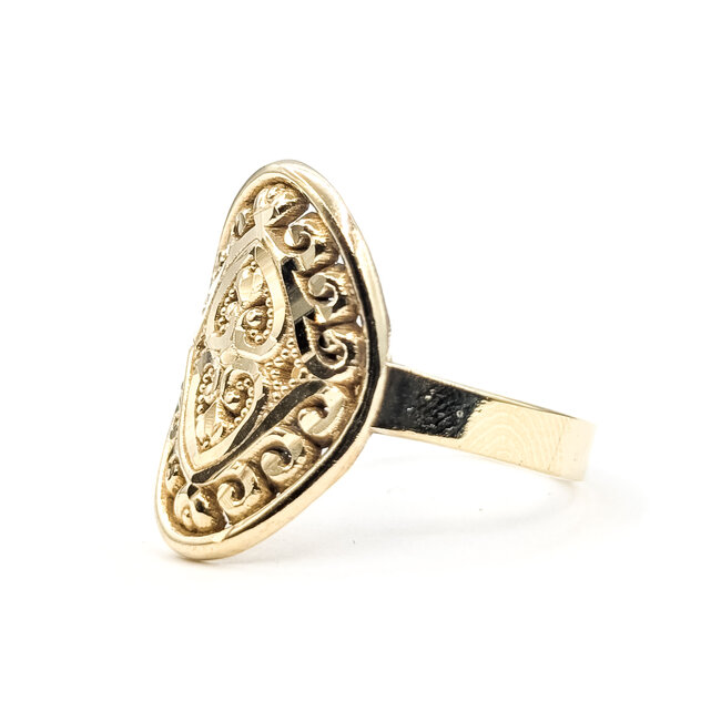 Ring Scroll Work 10ky 18mm Sz7.5 2.34g 126022020