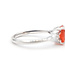 Ring Engagement 7-Across  .50ctw Diamonds .89ct Mexican Fire Opal 18kw 1.8mm Sz6 2.95g 125100048
