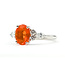 Ring Engagement 7-Across  .50ctw Diamonds .89ct Mexican Fire Opal 18kw 1.8mm Sz6 2.95g 125100048
