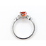 Ring Engagement 7-Across  .50ctw Diamonds .89ct Mexican Fire Opal 18kw 1.8mm Sz6 2.95g 125100048
