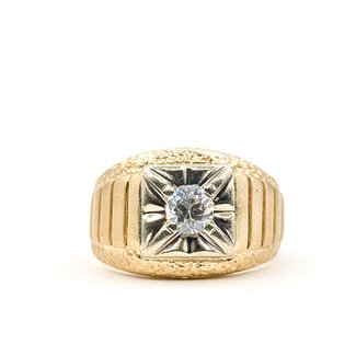 Ring Rolex Design .36ct European Cut Diamond 14ktt 13mm Sz6.5 7.44g 226030038