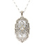 Pendant Filigree W/Chain .12ct Old Euro Diamond 14kw 1.5x.75" 16" 2.93g 226030065