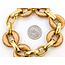 Bracelet Hammered Chain Link 18ky 20mm 7.25" 29.4g 126032013