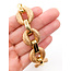 Bracelet Hammered Chain Link 18ky 20mm 7.25" 29.4g 126032013