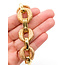 Bracelet Hammered Chain Link 18ky 20mm 7.25" 29.4g 126032013