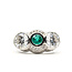 Ring Filigree Vintage 2.92ctw Lab Grown Diamond .06ctw Diamonds .44ct Emerald Sz6.5 Platinum 7.29g 126020004
